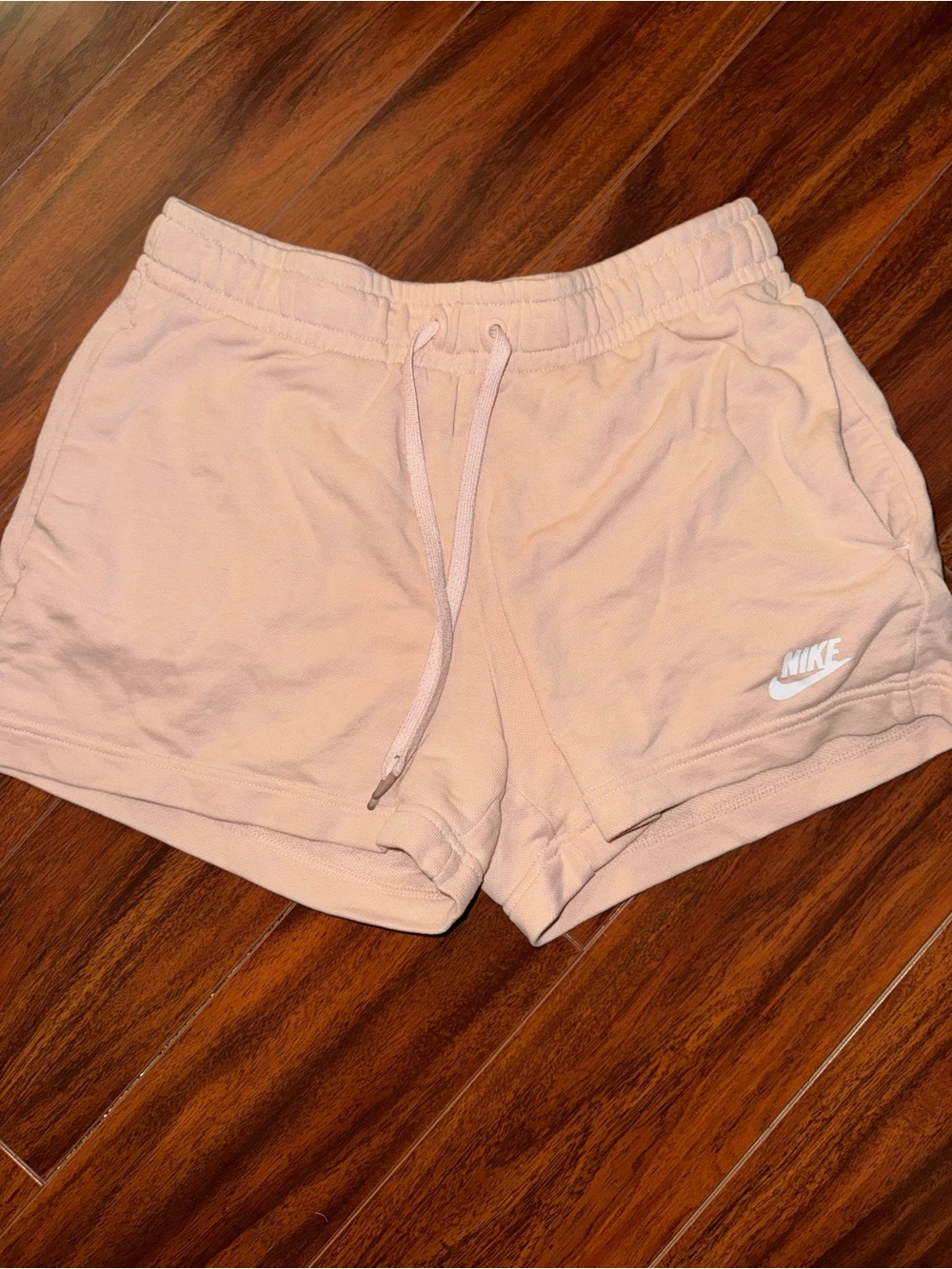 Nike Women's Light Pink Drawstring Fleece Shorts